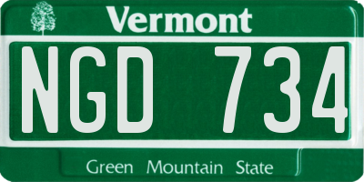 VT license plate NGD734