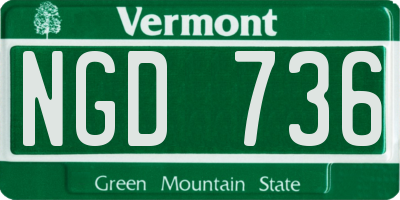 VT license plate NGD736