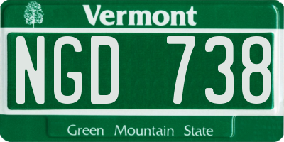 VT license plate NGD738
