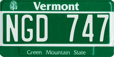 VT license plate NGD747