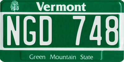 VT license plate NGD748