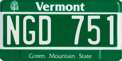 VT license plate NGD751