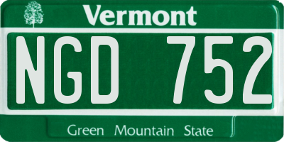 VT license plate NGD752