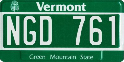 VT license plate NGD761