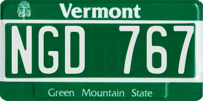 VT license plate NGD767