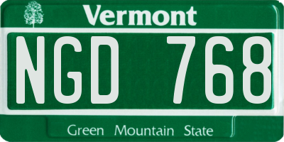 VT license plate NGD768