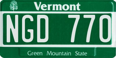 VT license plate NGD770