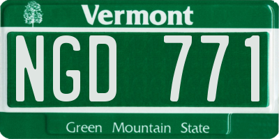 VT license plate NGD771