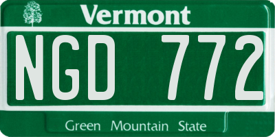 VT license plate NGD772