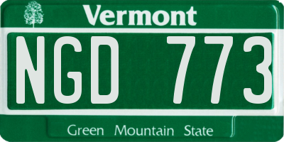 VT license plate NGD773
