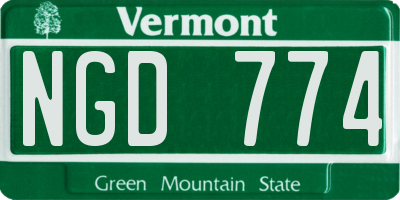 VT license plate NGD774