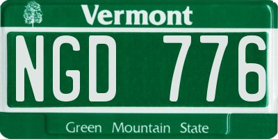 VT license plate NGD776