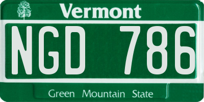 VT license plate NGD786