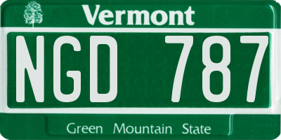 VT license plate NGD787