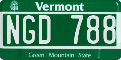 VT license plate NGD788