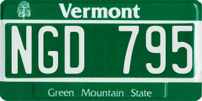 VT license plate NGD795