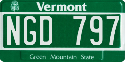 VT license plate NGD797