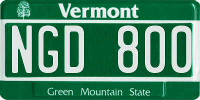 VT license plate NGD800