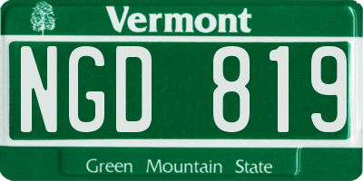 VT license plate NGD819