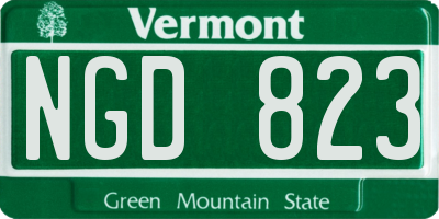 VT license plate NGD823