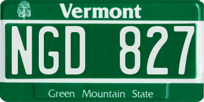 VT license plate NGD827