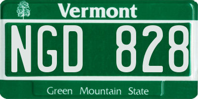 VT license plate NGD828