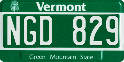 VT license plate NGD829