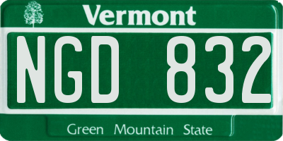 VT license plate NGD832