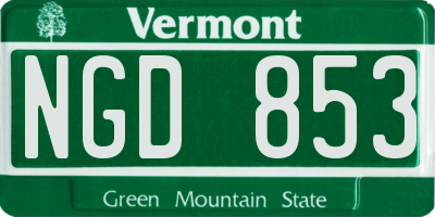 VT license plate NGD853