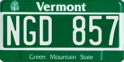 VT license plate NGD857