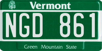 VT license plate NGD861