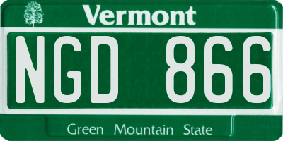 VT license plate NGD866