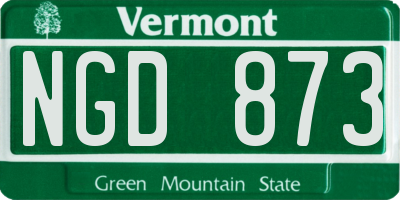 VT license plate NGD873