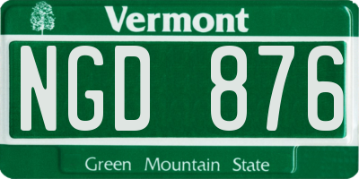 VT license plate NGD876
