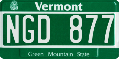 VT license plate NGD877