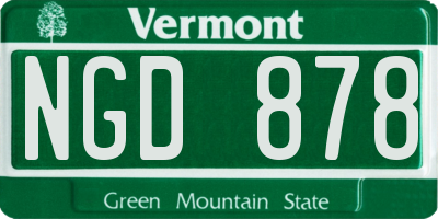 VT license plate NGD878