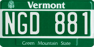 VT license plate NGD881