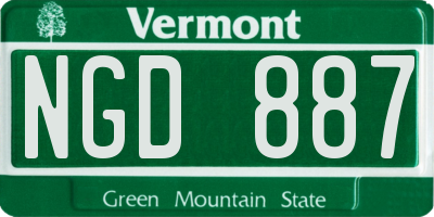 VT license plate NGD887