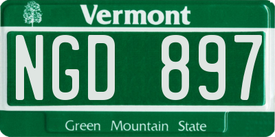 VT license plate NGD897