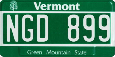 VT license plate NGD899
