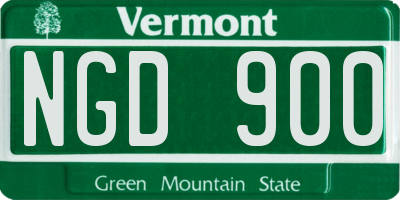VT license plate NGD900