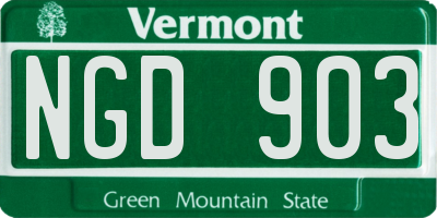 VT license plate NGD903