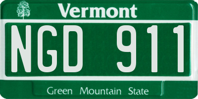 VT license plate NGD911