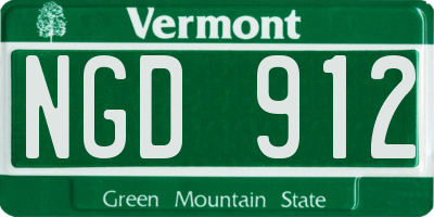 VT license plate NGD912