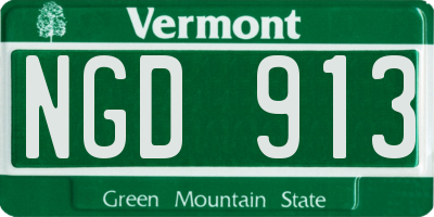VT license plate NGD913