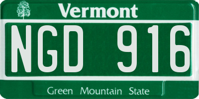 VT license plate NGD916