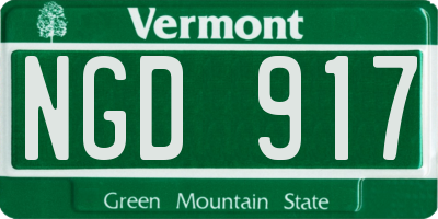 VT license plate NGD917