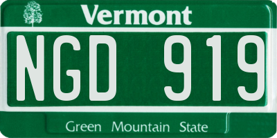 VT license plate NGD919