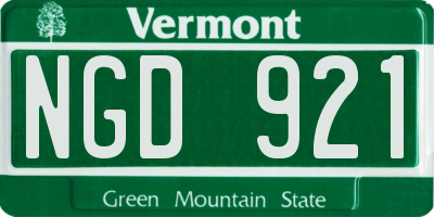 VT license plate NGD921
