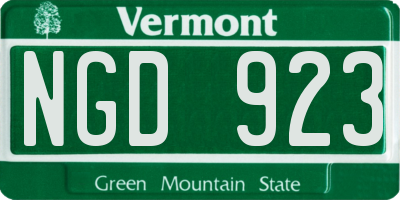 VT license plate NGD923